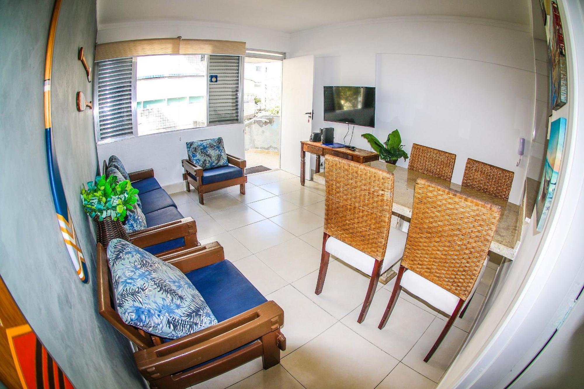 5E-Pe Na Areia Da Praia Do Tombo, 2 Quartos, Ar Cond, 2 Banheiros,2 Vagas+Roupas De Cama Guarujá Zewnętrze zdjęcie