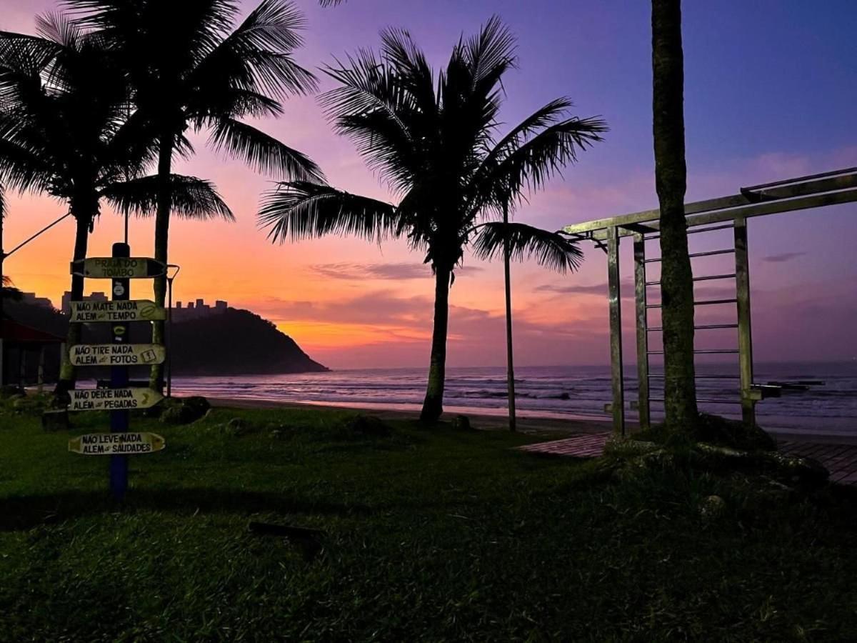 5E-Pe Na Areia Da Praia Do Tombo, 2 Quartos, Ar Cond, 2 Banheiros,2 Vagas+Roupas De Cama Guarujá Zewnętrze zdjęcie